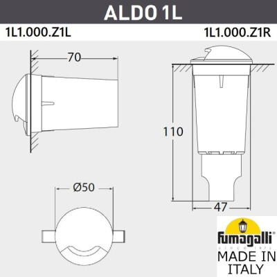 Встраиваемый светильник уличный Aldo 1L1.000.000.LXZ1L