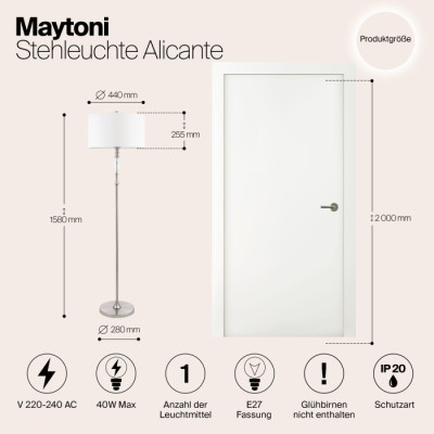 Торшер Alicante MOD014FL-01N