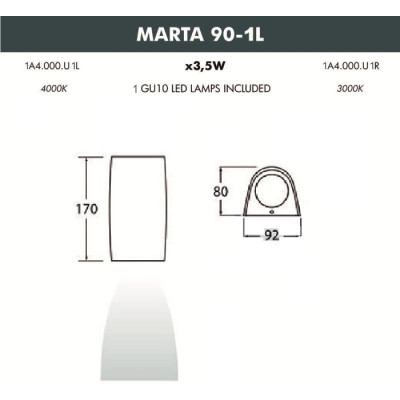 Архитектурная подсветка Marta 1A4.000.000.LXU1L