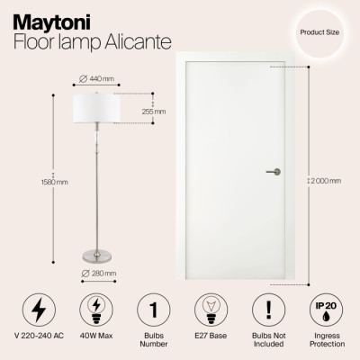 Торшер Alicante MOD014FL-01N