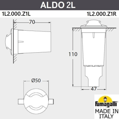 Встраиваемый светильник уличный Aldo 1L2.000.000.LXZ1L